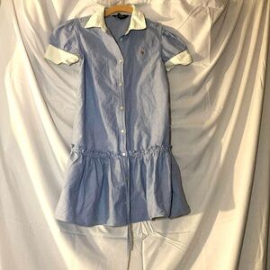 Vintage kids chambray Ralph Lauren drop waist dress